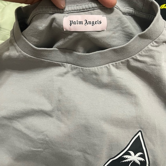 EUC Men’s Size Small Palm Angels Palms & Flames Logo Long-sleeve T-shirt In Gray - Picture 9 of 13